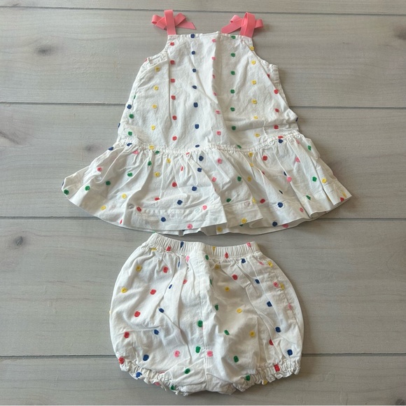 Hanna Andersson White Polka Dot Top & Bloomers Set Outfit - Picture 4 of 4